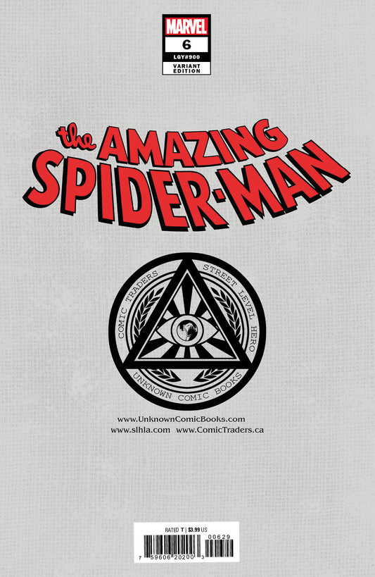 Amazing Spider-Man #6 Unknown Comics R1C0 Exclusive Var (07/27/2022)