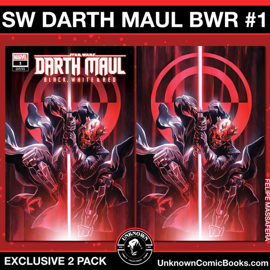 [2 Pack] Star Wars: Darth Maul - Black, White & Red #1 Unknown Comics Felipe Massafera Exclusive Var (04/24/2024)