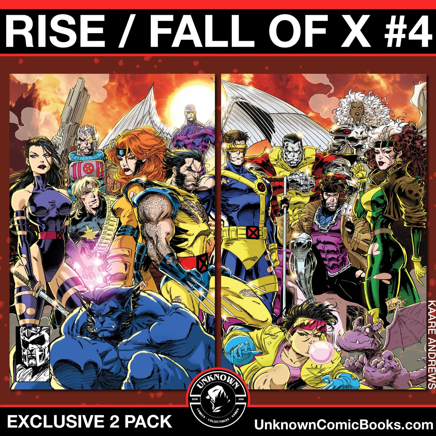[2 Pack] Kaare Andrews Fall Of The House Of X #4 / Rise Of The Powers Of X #4 Exclusive Connecting Virgin Var [Fhx] (04/24/2024)