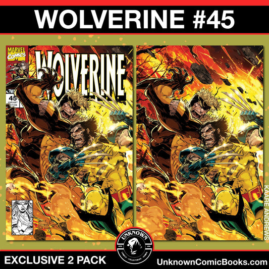 [2 Pack] Wolverine 45 Unknown Comics Kaare Andrews Exclusive Var [03/13/2024]