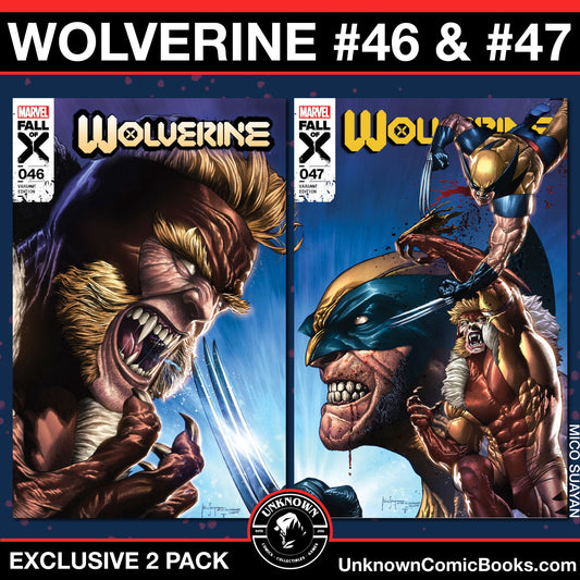[2 Pack] Wolverine #46 & #47 Unknown Comics Mico Suayan  Exclusive Var (04/10/2024)
