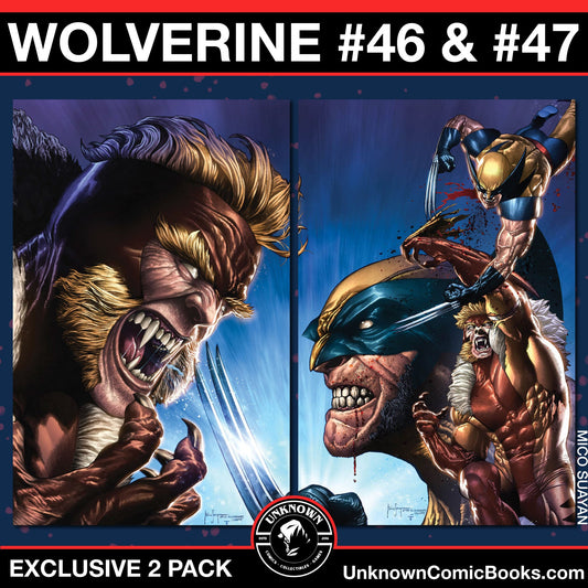 [2 Pack] Wolverine #46 & #47 Unknown Comics Mico Suayan  Exclusive Virgin Var (04/10/2024)