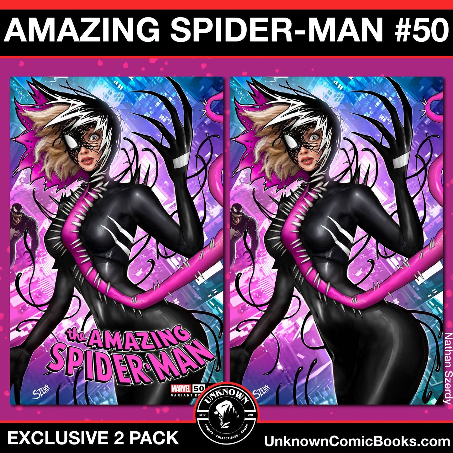 [2 Pack] Amazing Spider-Man #50 Unknown Comics Nathan Szerdy Exclusive Var (05/22/2024)