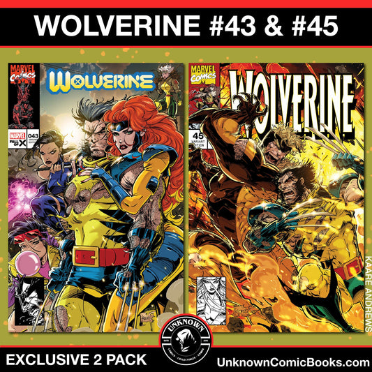 [2 Pack] Wolverine  #43 & #45 Unknown Comics Kaare Andrews Exclusive Var [03/13/2024]