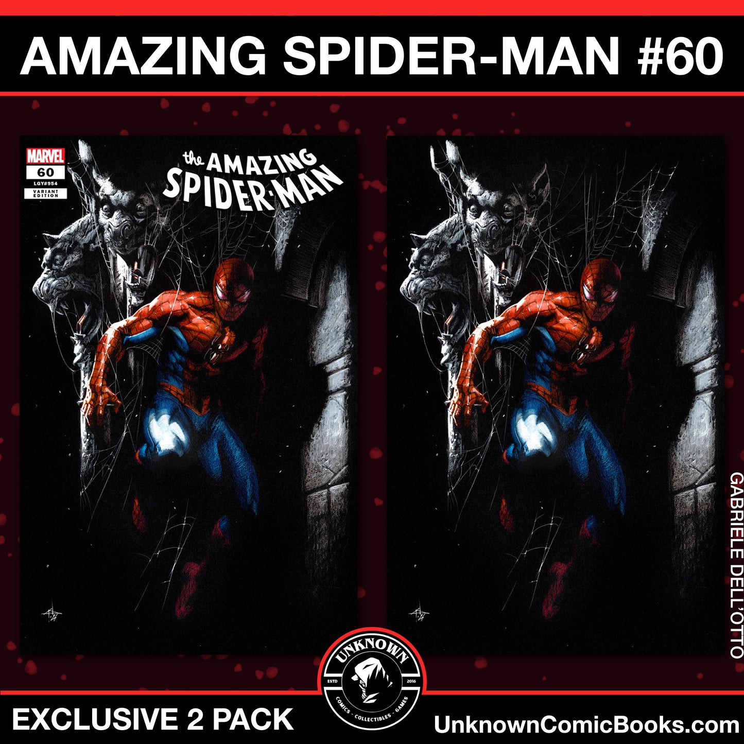 [2 PACK] AMAZING SPIDER-MAN #60 UNKNOWN COMICS GABRIELE DELL'OTTO EXCLUSIVE VAR (10/30/2024)