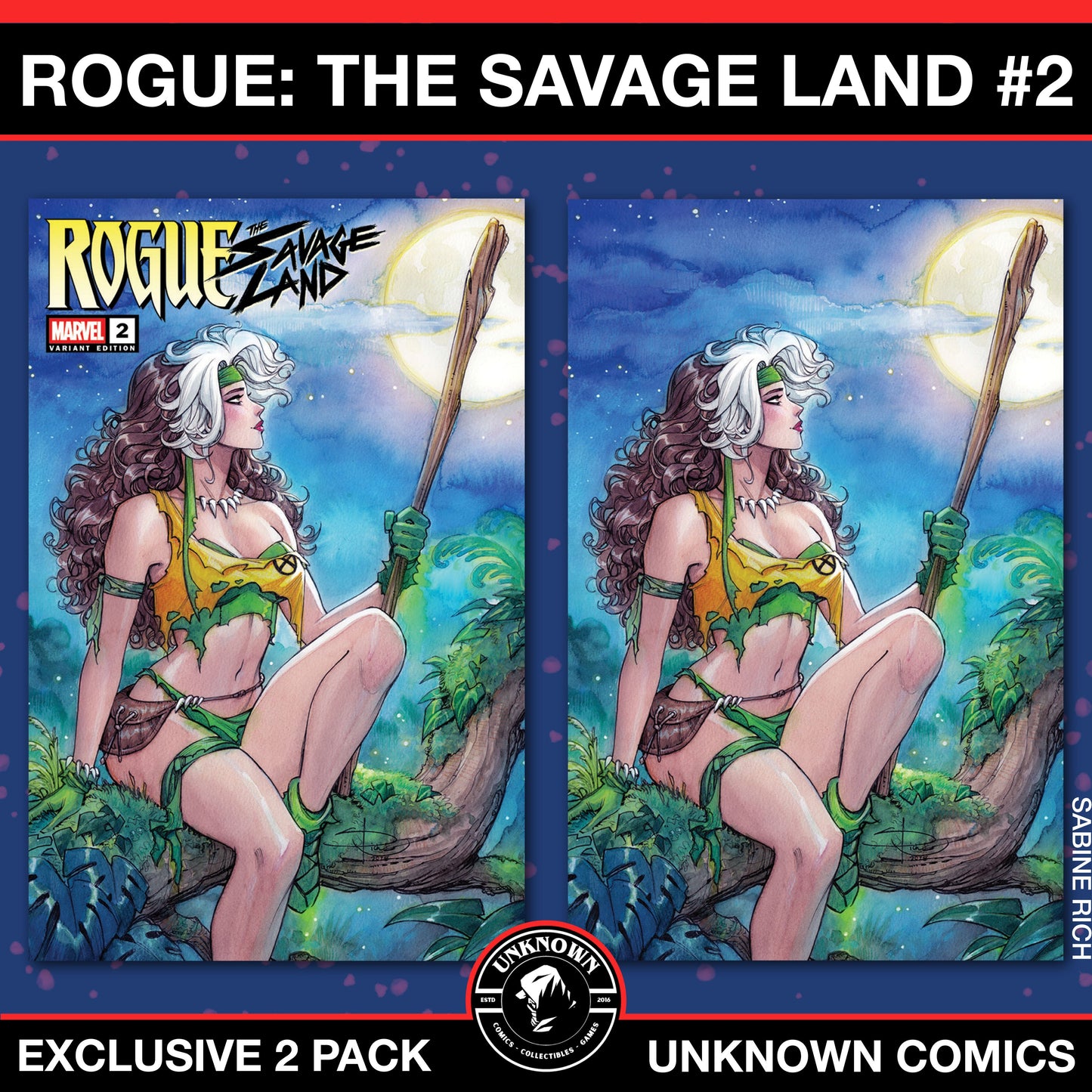 [2 PACK] Rogue: The Savage Land #2 Unknown Comic Sabine Rich Exclusive Var (02/26/2025)