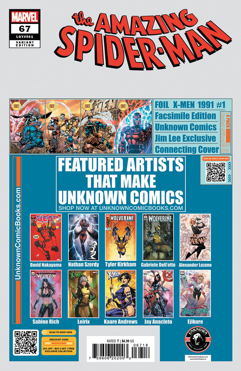 [2 PACK] Amazing Spider-man #67 Unknown Comic Alexander Lozano Exclusive Var (02/12/2025)