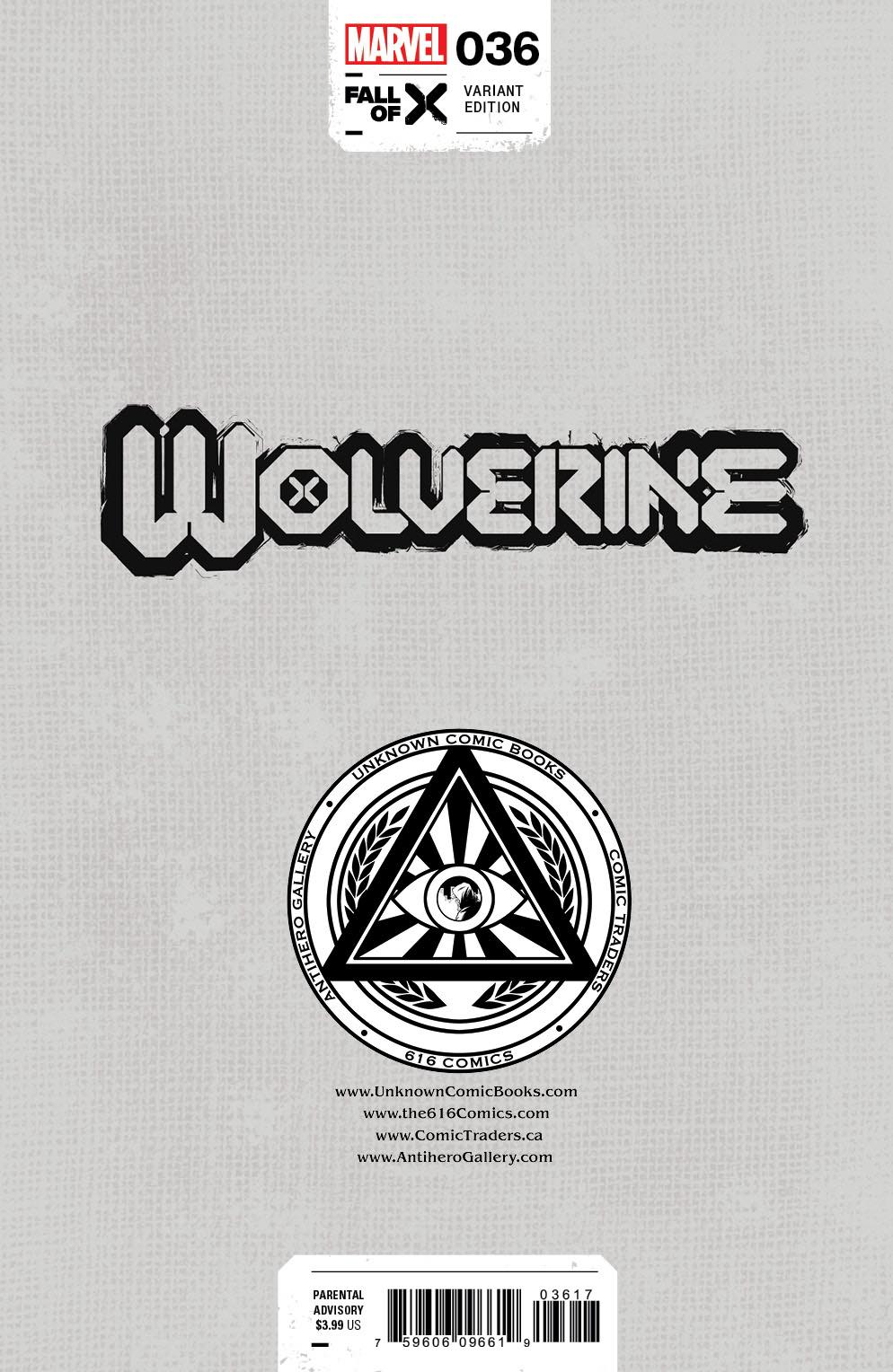 Wolverine #36 [Fall] Unknown Comics Miguel Mercado Exclusive Virgin Var (08/09/2023) (08/30/2023)