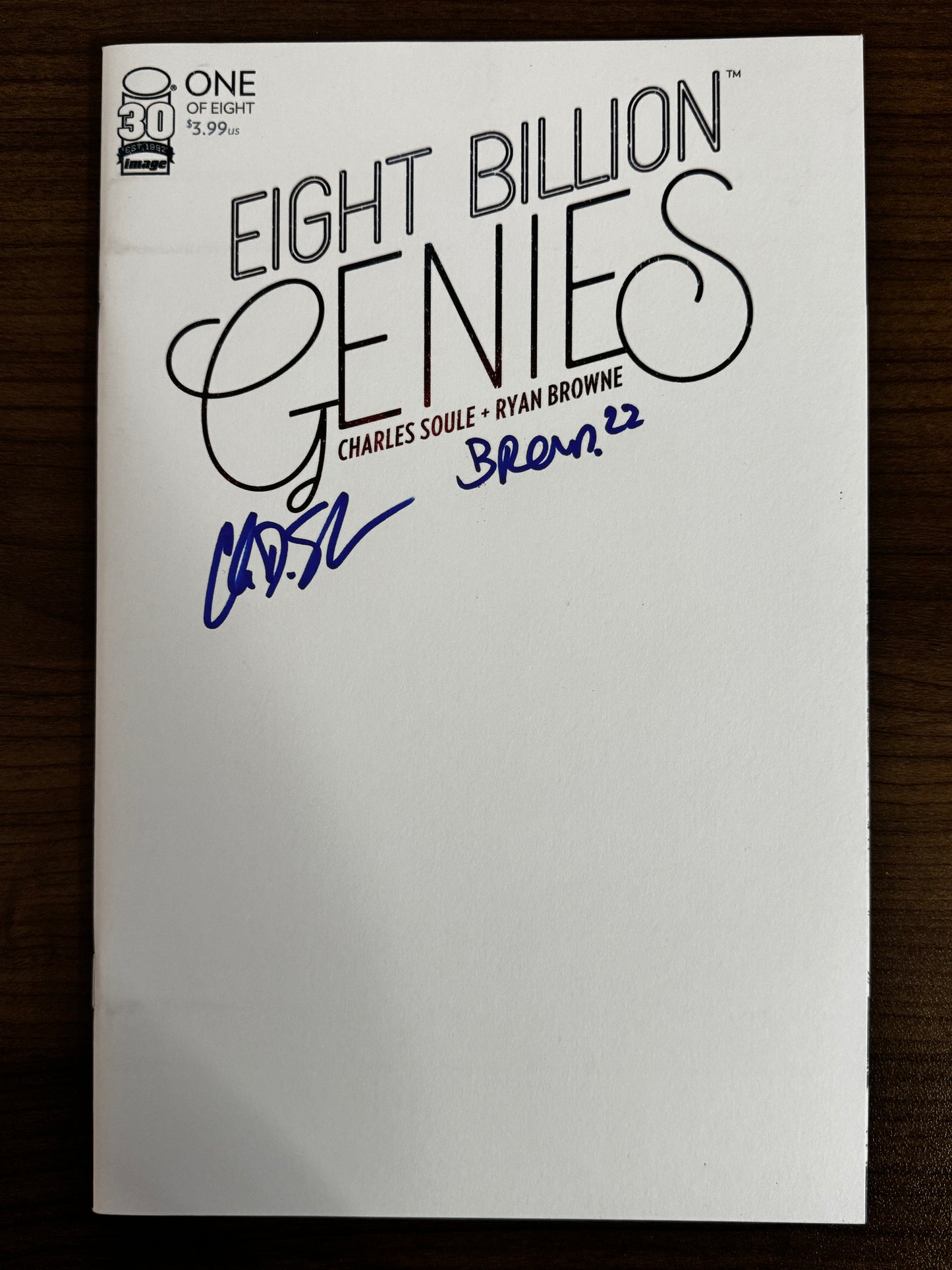 [SIGNED W/ COA] Eight Billion Genies #1 Blank Var Double Signed Soule | Browne 1st Print [IN STOCK]