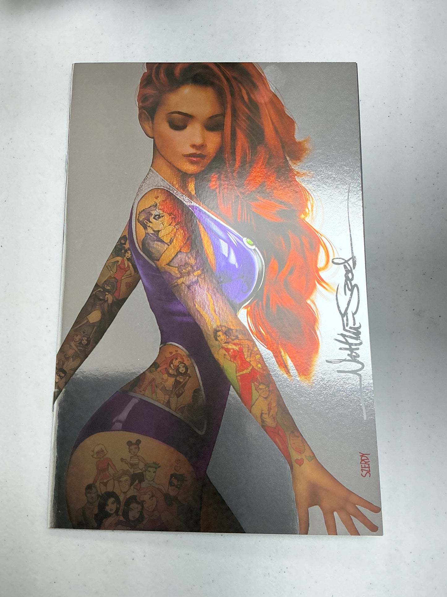 [Signed by Nathan Szerdy] [Foil] TITANS #1 NATHAN SZERDY TATTOO VIRGIN VAR [IN STOCK] (Copy)