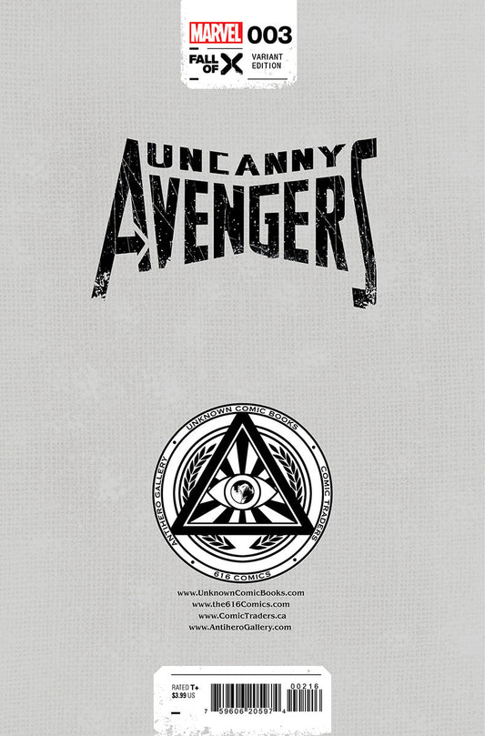 Uncanny Avengers #3 [Fall] Unknown Comics Ejikure Exclusive Virgin Var (10/25/2023)