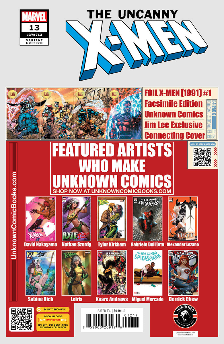 [2 pack] Uncanny X-men #13 Unknown Comics Alexander Lozano Exclusive Var (04/09/2025)