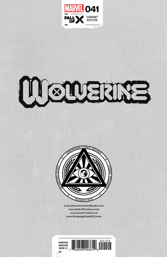 Wolverine #41 Unknown Comics Tyler Kirkham Exclusive Virgin Var (01/10/2024)