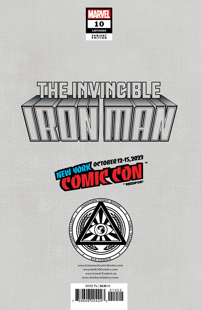 [SIGNED W/ COA] INVINCIBLE IRON MAN #10 [FALL] UNKNOWN COMICS NATHAN SZERDY EXCLUSIVE FOIL NYCC VIRGIN VAR [IN STOCK]